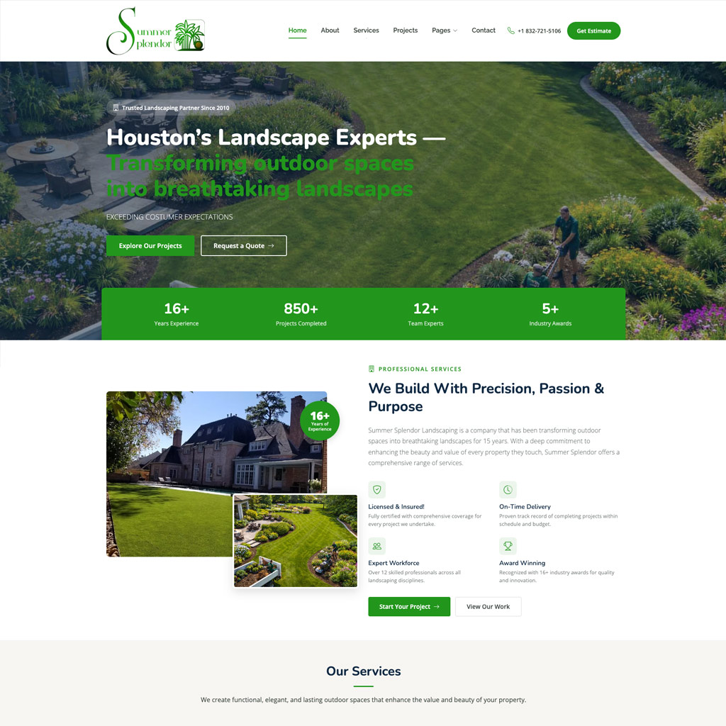 Lanscaping Website Development